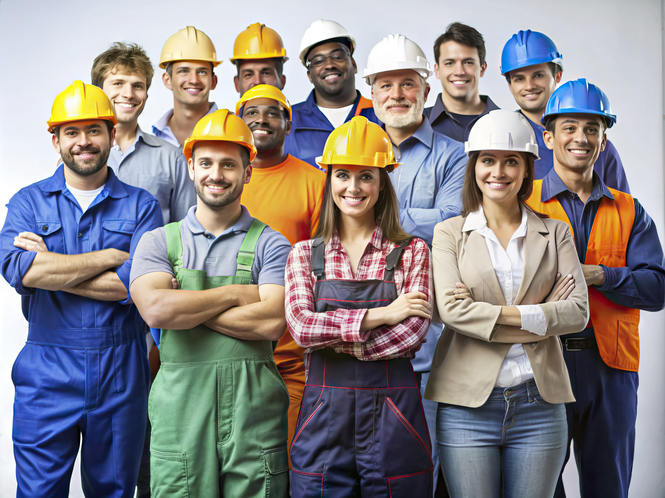 group-people-wearing-hard-hats-blue-construction-hard-hats Usługi graficzne, social media i strony internetowe